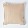 Cotton Rajput Ribbed Beige Cushion Cover