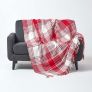 Red Tartan Check Sofa and Bed Throw