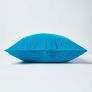 Cotton Rajput Ribbed Teal Cushion Cover