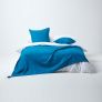 Cotton Rajput Ribbed Teal Cushion Cover