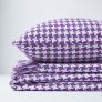 Houndstooth 100% Cotton Bedspread Throw Purple