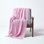 Cotton Cable Knit Pastel Pink Throw