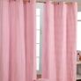 Cotton Gingham Check Pink Ready Made Eyelet Curtains