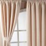 Natural Chenille Pencil Pleat Lined Curtains Pair, 46 x 72"