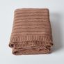 Cotton Cable Knit Throw, Chocolate