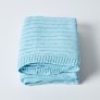 Cotton Cable Knit Pastel Blue Throw