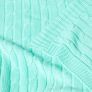 Cotton Cable Knit Pastel Green Throw