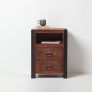 Reclaimed Wood Tall Bedside Unit with 2 Drawers Industrial Furniture Range