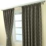Grey Jacquard Curtain Abstract Aztec Design Fully Lined