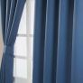 Navy Blue Herringbone Chevron Blackout Curtains Eyelet Style, 66x90"