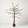 Artificial Blossom Tree with White Silk Flowers - 5 Feet