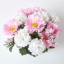 Baby Pink and White Artificial Flowers in Grave Vase