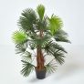 Green 'Lady Palm' Tree Artificial Rhapis Plant with Pot, 90 cm