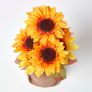 Yellow and Golden Artificial Sunflower Arrangement in Burlap Pot 