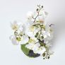 White Phalaenopsis Artificial Orchid with Natural Base, 60 cm Tall