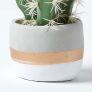 Prickly Pear Artificial Cactus in Contemporary Stone Pot, 40 cm Tall