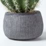 Golden Barrel Artificial Cactus in Textured Stone Grey Pot, 38 cm Tall