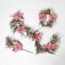 Pink & Green Poinsettia Christmas Garland, 182 cm