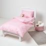 Pink Cotton Cot Bed Duvet Cover Set 200 Thread Count