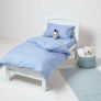 Blue Cotton Cot Bed Duvet Cover Set 200 Thread Count