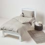 Grey Cotton Cot Bed Duvet Cover Set 200 Thread Count