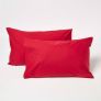 Red Cotton Kids Pillowcases 40 x 60 cm 200 Thread Count, 2 Pack 