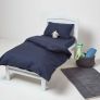 Navy Cotton Kids Pillowcases 40 x 60 cm 200 Thread Count, 2 Pack 