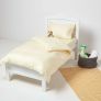 Yellow Cotton Stripe Cot Bed Duvet Cover Set 330 Thread Count