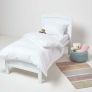 White Linen Cot Bed Duvet Cover Set 120 x 150 cm