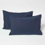Navy Linen Kid’s Pillowcases 60 x 40 cm, Pack of 2