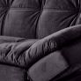 Bailey Velvet Sofa Bed with Armrests, Black