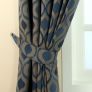 Blue Modern Wave Jacquard Curtain Tie Back Pair