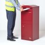Large Curved Top Front Access Dark Red Smart Parcel Box