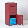 Large Curved Top Front Access Dark Red Smart Parcel Box