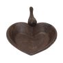 Brown Decorative Bird Rustic Heart Bird Bath Cast Iron