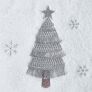 Silver Christmas Tree Embroidered 100% Cotton Hand Towel