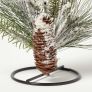Frosted Artificial Pine Branch Christmas Candle Holder 