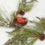 Festive Christmas Garland with Artificial Pine and Robins Nests 5ft 