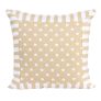 Cotton Beige Stripe Border and Stars Cushion Cover