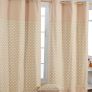 Cotton Stars Beige Ready Made Eyelet Curtain Pair