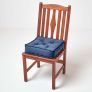Navy Blue Cotton Dining Chair Booster Cushion