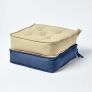 Navy Blue Cotton Dining Chair Booster Cushion
