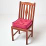 Claret Red Cotton Dining Chair Booster Cushion