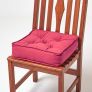 Claret Red Cotton Dining Chair Booster Cushion