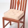 Taupe Beige Cotton Dining Chair Booster Cushion
