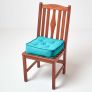 Teal Cotton Dining Chair Booster Cushion