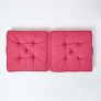 Claret Red Cotton Travel Support Booster Cushion