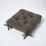 Grey Faux Suede Dining Chair Booster Cushion