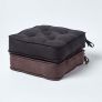 Black Faux Suede Dining Chair Booster Cushion