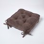 Chocolate Brown Faux Suede Dining Chair Booster Cushion